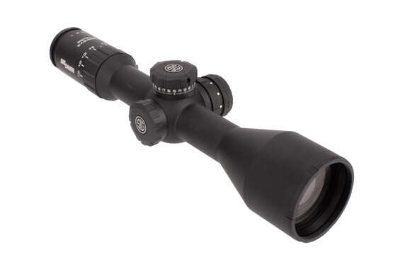 SIG Sauer's WHISKEY5 3-15x52mm scope with MOA Milling Hunter features a durable 30mm one-piece main tube